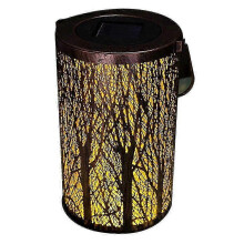 Copper Trunk Solar Hollow Light Iron Pattern Projection Light Outdoor Courtyard Garden Decorative L js