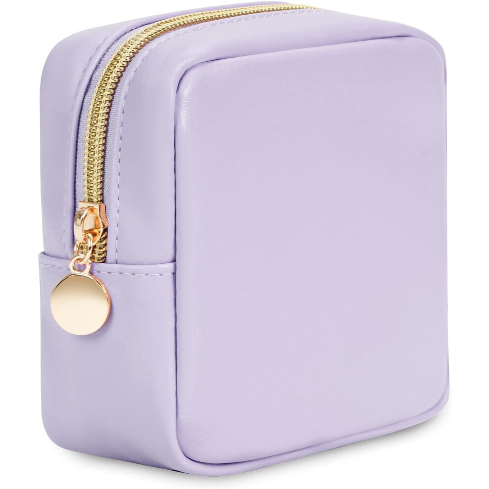 Mini Makeup Bag Milky White Matte Leather Pouch with