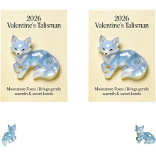 Moonstone Fox Talisman Crystal Ornament Handcrafted Gift