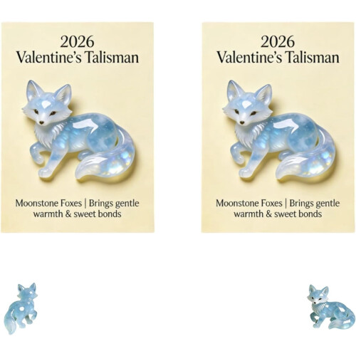 Moonstone Fox Talisman Crystal Ornament Handcrafted Gift