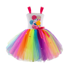 Girls Floral Sleeveless Tutu Dress for Birthday Party,