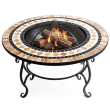 Centurion Supports Fireology BELUGA Opulent Garden & Patio Heater Fire Pit Brazier, Coffee Table, Barbecue and Ice Bucket - Marble Finish