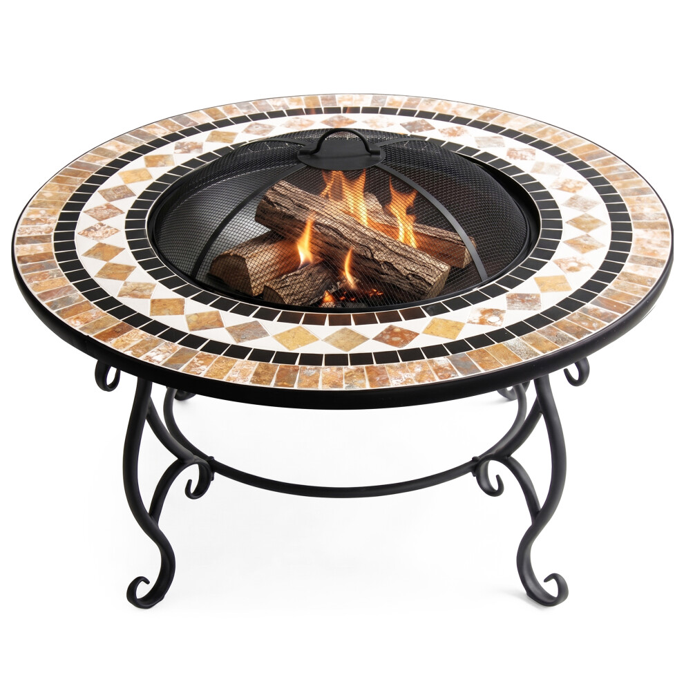 B&Q - Fireology Beluga Opulent Garden Fire Pit BrazierCoffee TableBarbecue And Ice BucketMarble Finish - Image 3