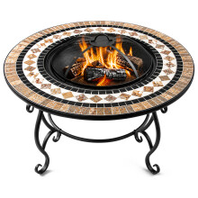 Homeology BELUGA Opulent Garden & Patio Planter, Heater Fire Pit Brazier, Coffee Table, Barbecue and Ice Bucket - Marble Finish