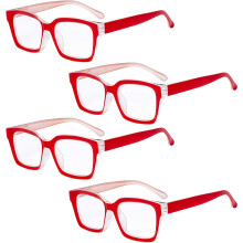 Women's Reading Glasses Oversized Square 4 Pack