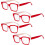 Women's Reading Glasses Oversized Square 4 Pack 1
