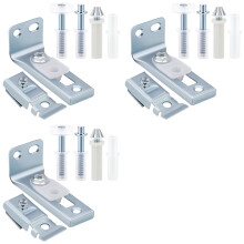 3 Set Bifold Door Hardware Repair Kit - Includes Top and Bottom Brackets, Pivots, and Guide Wheel for Sliding Closet