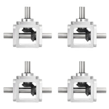 4X 90Degree Bevel 1:1 Forward Double Output Shaft 1 Module 20 Teeth Bevel Gear Aluminum Frame Simple DIY Module
