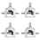 4X 90Degree Bevel 1:1 Forward Double Output Shaft 1 Module 20 Teeth Bevel Gear Aluminum Frame Simple DIY Module 2