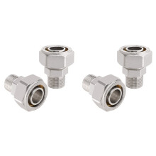 3/4Inch Straight Air Piping Fittings, 3/4 X 1/2Inch Male NPT Threads Adapter Fittings, Brass-Nickel Plated, 4PCS