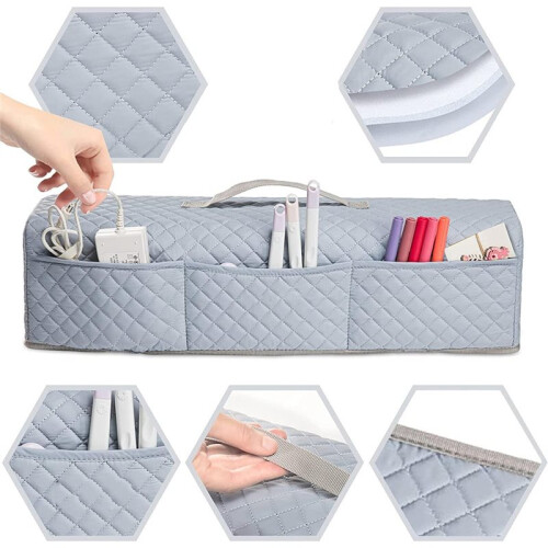 Padded Dust Cover for Criicut Maker 4, Maker 3, Maker, Explore 4,Explore 3, Explore Air 2, Protective Machine Cover Gray