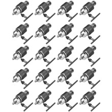 20 Set 1.5-10mm 1/16 Inch - 3/8 Inch Capacity Key Drill Chuck Wrench Converter 1/2 Inch Socket Square Female Adapter