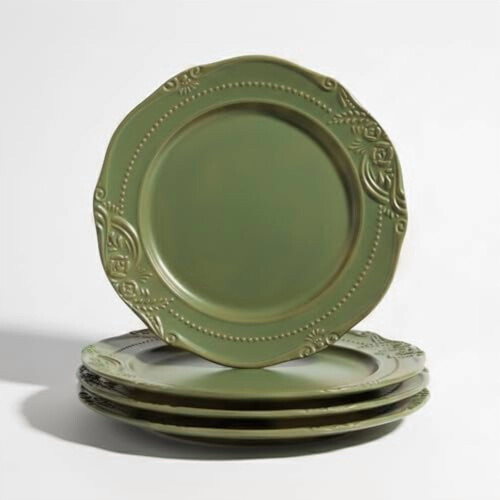 Assiettes à salade, lot de 4, 26,7 cm, grès à glaçure réactive