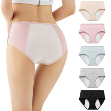 Periodenunterwäsche für Teenager-Mädchen, auslaufsichere Baumwollslips, 5er-Pack