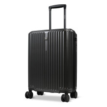 LUGG AirGlide 20in Hard Shell Lightweight Suitcase Polycarbonate Travel Luggage, TSA Lock, Spinner Wheels 55x38x23cm, Black
