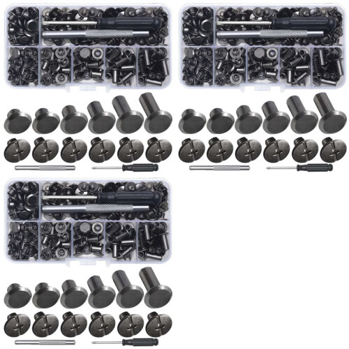 Chicago Screw Leather Rivets Assorted Screw Rivets M5 Chicago Binding Screws for Decorating PU  Belts(330PCS) B