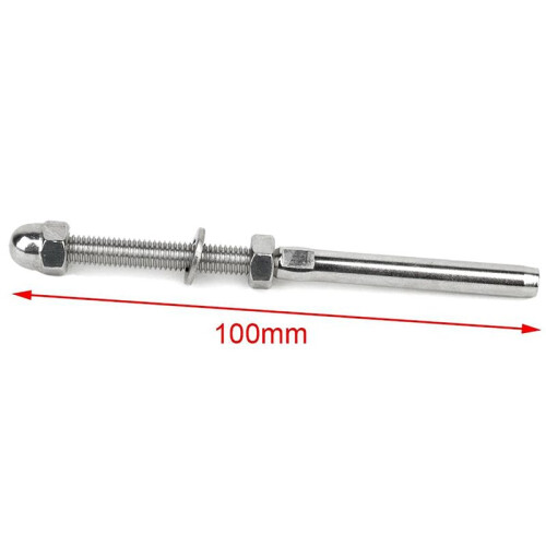 150 Pcs Stainless Steel Handrail Railing Cable Tensioner Threaded Stud End Fitting for 1/8 Inch Cable Wire (50 Pack) 2