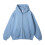 Sweat à capuche zippé bleu clair uni pour homme 1
