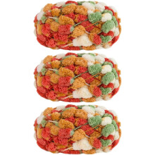 POM-POM Ball Yarn 100% Polyester 3 Pack 450g