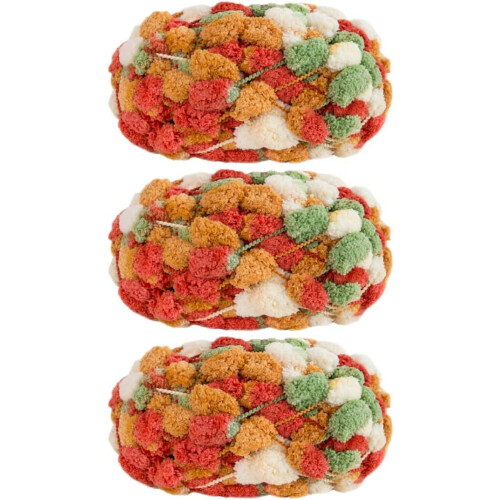 POM-POM Ball Yarn 100% Polyester 3 Pack 450g