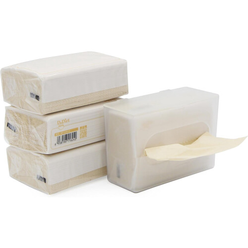 Bamboe gezichtstissues, 3-laags, 110 stuks, 4-pack met dispenser.
