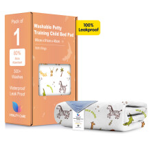 (Animal Print, 1) Toddler Potty Training Bed Pads - Multi-Layer Non-Slip Washable Incontinence Mattress Sheet