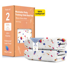 (Space, 2) Toddler Potty Training Bed Pads - Multi-Layer Non-Slip Washable Incontinence Mattress Sheet