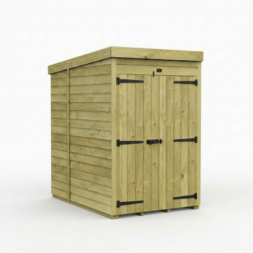 4 x 6 Pent Shed Tanalised (Double Door, No Windows) 1