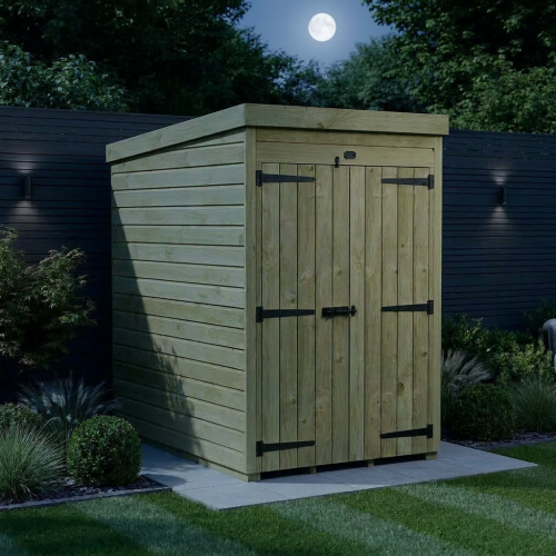 4 x 6 Pent Shed Tanalised (Double Door, No Windows) 2