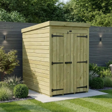 4 x 6 Pent Shed Tanalised (Double Door, No Windows)
