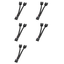 5Pcs Computer Motherboard USB Extension Cable 9 Pin 1 Female to 2 Male Y Splitter Audio HD Extension Cable for PC DIY