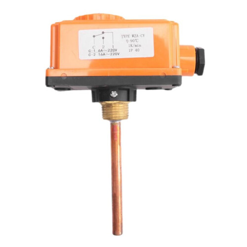 5X G1/2 Male Thread Hot Water Pipe Thermostat Temperature Controller 90 Celsius High Temperature Start Heating System 1