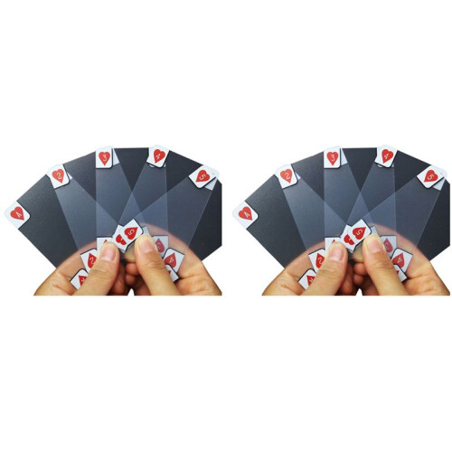 2X Carte da Gioco con Carte da Poker Innovative E Trasparenti in Plastica Trasparente