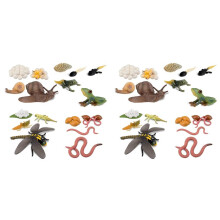 34X Leben Zyklus der Froschschnecke, Regenwurm, Libelle, Ei Kaul Quappe Bis Frosch Safariologie, Amphibien Figuren, Spielzeug Kit, Schul Projekt