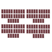 100 Pieces Tampons de Poncage, Papier de Poncage Crochet et Boucle Feuille de Sable 93 X 185 mm Perfore 8 Trous Grain 40/60/80/120 Fit Ponceuse