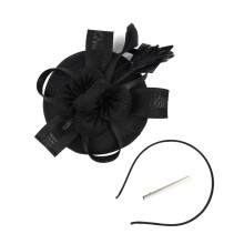 (Black) Chapeaux fascinants pour femmes, 1 pièce, pilulier, plumes, bandeau Derby, couvre-chef de mariage, fĂŞte de thĂ©, pince Ă