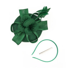 (Green) Chapeaux fascinants pour femmes, 1 pièce, pilulier, plumes, bandeau Derby, couvre-chef de mariage, fĂŞte de thĂ©, pince Ă