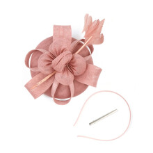 (Blush Pink) Chapeaux fascinants pour femmes, 1 pièce, pilulier, plumes, bandeau Derby, couvre-chef de mariage, fĂŞte de thĂ©, pince Ă
