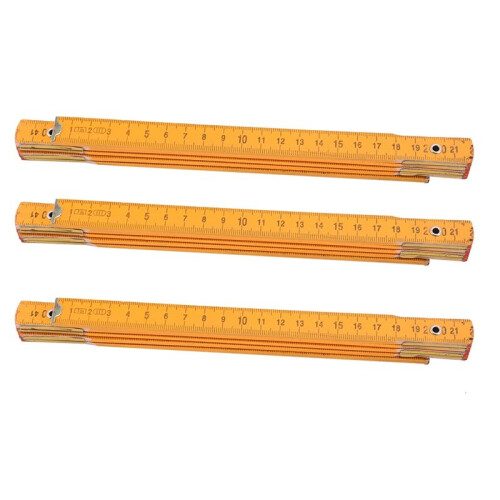 3X Portable Règle Pliante En Bois de Charpentier 100cm