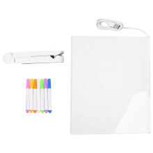 Tableau de Notes LED, Tableau de Marquage de Messages en Acrylique Brillant avec LumièRe, Tableau Blanc éClairé par Notes (11,8 X 7,9 Pouces)