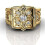 (6) Personalized Trendy Dominant Carved Micro Diamond Flip Ring 2