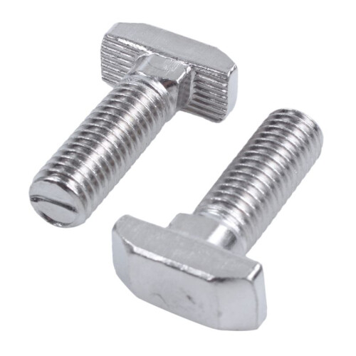M8 Thread T-Slot Drop-in Stud Sliding Screw Bolt Silver Tone 15Pcs 2