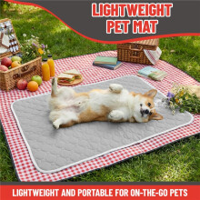 (M-60cm*45cm) Almohadilla de hielo para mascotas de verano, estera refrescante para perros, cama de malla transpirable, fibra de