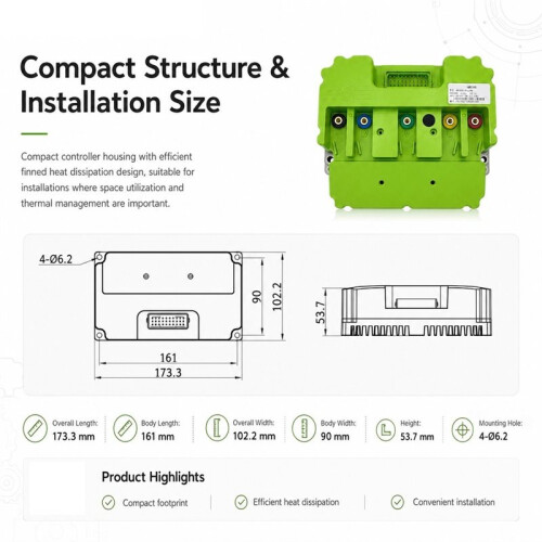 ND72260 80A/260A with BT Intelligent Programmable Sine Wave Controller for Electric Scooter E-Bike Trike Conversion Kits 2