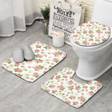 Pioneer Flower Floral Bathroom Rug Set 3-Piece Absorbent