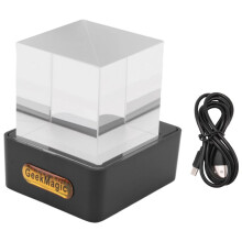 GeekMagic Crystal  Photo Display Holographic Desktop  Weather Station Digital Clock with GIF Animations Album