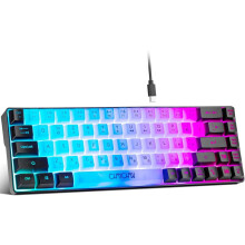 Mini RGB60% -pelinäppäimistö, 68 näppäintä, langallinen taustavalaistu tietokoneelle