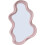 Pink Asymmetrical Wall Mirror Modern Wavy Design 1 Piece 1