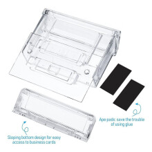 4X Outdoor Business Card Holder Wall Mount Acrylic Business Card Box Included Clear Holder Peel and Stick