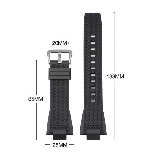 (Dark Blue-Rubber Ring) G-Shock GST-B400 Replacement Black Buckle Strap 1